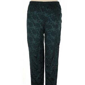 Chic Dark Green Floral Women's Straight Leg Pants